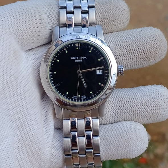 Premium Swiss Made Certina 1888 Quartz | Black Dial | Date Display | 40mm | All Original