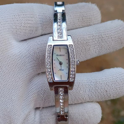 Elegant Armitron Now Ladies Quartz | Mother-of-Pearl Dial | Stone-Studded Bracelet